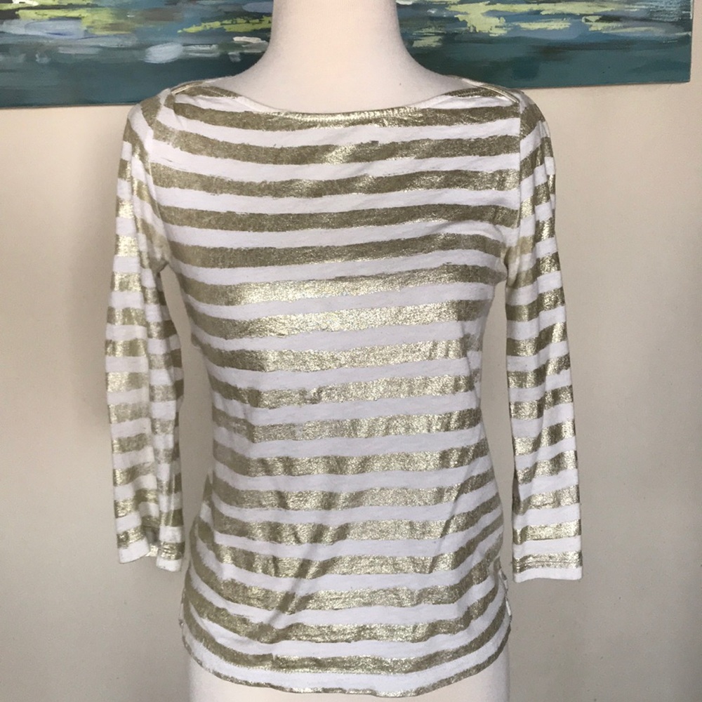 J.CREW Gold Striped top